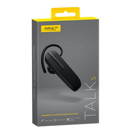 Talk 5 | In-ear/Ear-hook | Hands free device | 9.7 g | Black | 54.3 cm | 25.5 cm | Volume control | 16.3 cm 100-92046900-60