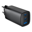 Cablexpert 3-port 65 W GaN USB PowerDelivery fast charger | TA-UC-PDQC65-01-BK TA-UC-PDQC65-01-BK