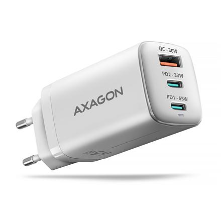 AXAGON GaN wallcharger 3x port (USB-A + 2x USB-C), PD3.0/PPS/QC4+/SFC2.0/AFC/SCP/FCP/Apple, 65W | ACU-DPQ65W ACU-DPQ65W