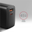 AXAGON GaN wallcharger 2x port (USB-A + USB-C), PD3.0/PPS/QC4+/SFC2.0/AFC/SCP/FCP/Apple, 45W | ACU-PQ45 ACU-PQ45