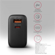 AXAGON GaN wallcharger 2x port (USB-A + USB-C), PD3.0/PPS/QC4+/SFC2.0/AFC/SCP/FCP/Apple, 45W | ACU-PQ45 ACU-PQ45