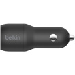 Belkin Dual USB-A Kfz-Ladegerät, 24W, schwarz