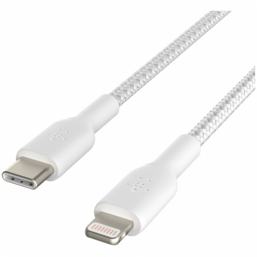 Belkin Lightning/USB-C Kabel ummantelt mfi 1m weiß