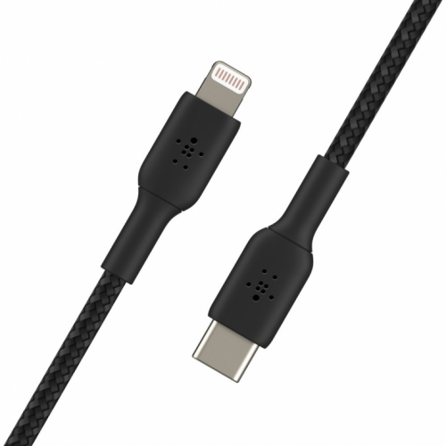 Belkin Lightning/USB-C Kabel ummantelt mfi 1m schwarz