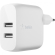 Belkin Dual USB-A Ladegerät incl. Lightning Kabel 1m 24W weiß
