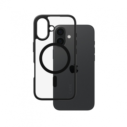 PanzerGlass CARE by ® Flagship Case Transparent Urban Combat w. Black Frame & MagSafe iPhone 16