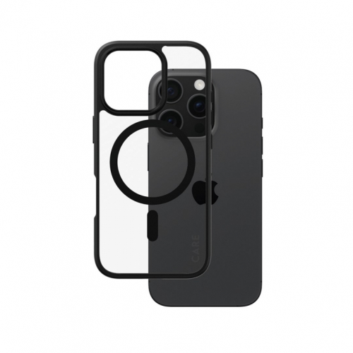 PanzerGlass CARE by ® Flagship Case Transparent Urban Combat w. Black Frame & MagSafe iPhone 16 Pro