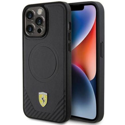 ferrari | FEHMP15XPTEK | Back Cover | iPhone 15 Pro Max | Apple | Artificial leather | Black FEHMP15XPTEK