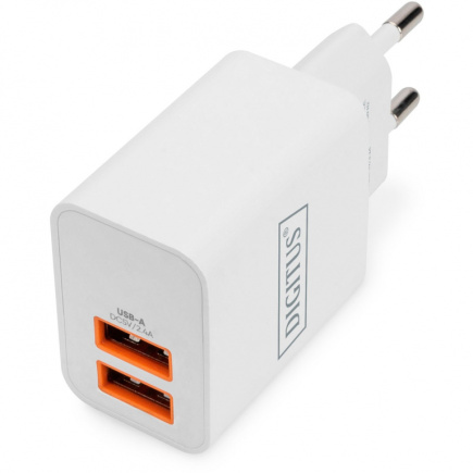 Digitus Charger 2x USB-A 15W 2x 24A weiß