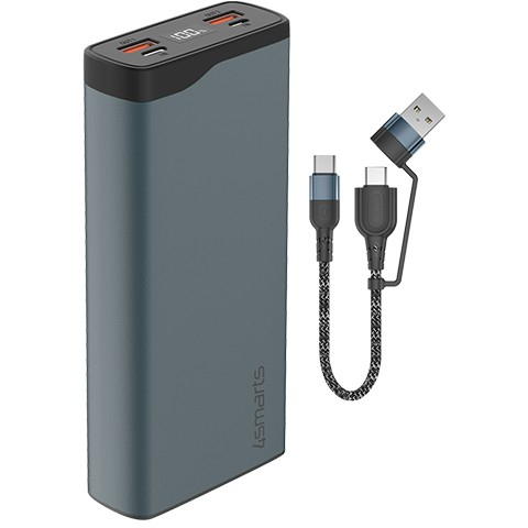 4smarts Powerbank VoltHub Pro 10000mAh QuickCharge PD gunmetal