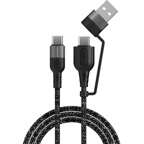 4smarts USB-C & -A/USB-C Kabel ComboCord CA 1.5m textil