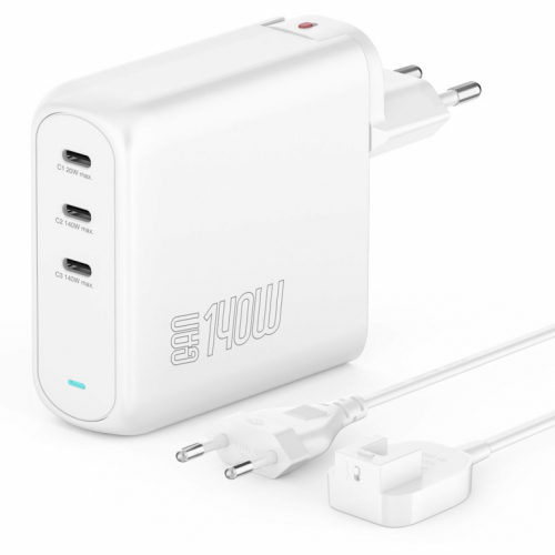 4smarts Ladegert GaN Flex Pro 140W 3 USB-C. wei