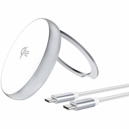 4smarts Qi2 Charger Kickstand. silber/ wei