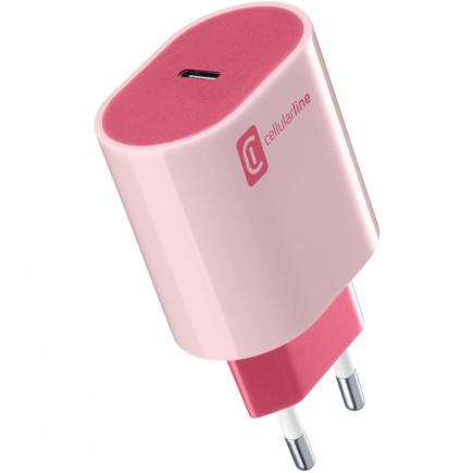 Cellularline USB-C CHARGER PD 20W RED PINK