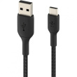 Belkin USB-C/USB-A Kabel ummantelt, 2m, schwarz