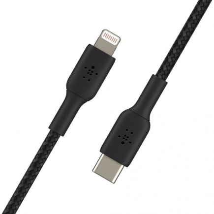 Belkin Lightning/USB-C Kabel ummantelt mfi 1m schwarz