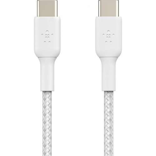 Belkin geflochtenes USB-C/USB-C 2.0 Kabel, 2m, weiß,Doppelpack