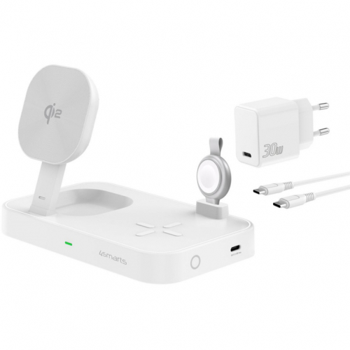 4smarts Qi2 Ladestation Trident mit MFi Fast Charger. wei
