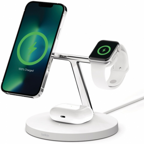 Belkin MagSafe 3-in-1-Ladegerät iPhone 12/13 Serie, weiß