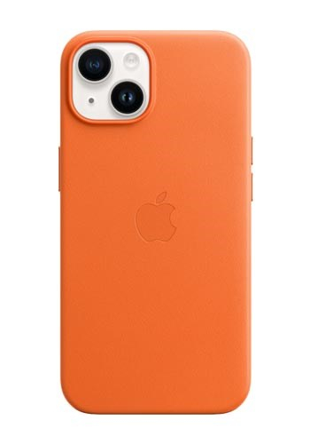 Apple iPhone 14 Plus Leather Case with MagSafe - Orange