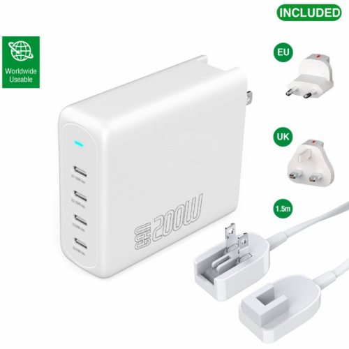 4smarts Ladegert GaN Flex Pro 200W 4 USB-C. wei
