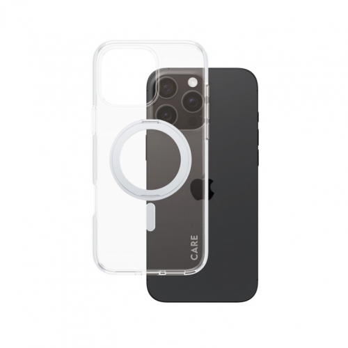 PanzerGlass CARE by ® Feature Case Transparent w. Silver Kickstand & MagSafe iPhone 16 Pro Max