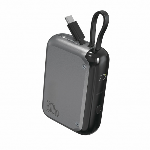 4smarts Powerbank Pocket mit USB-C Kabel 10000mAh. spacegrau