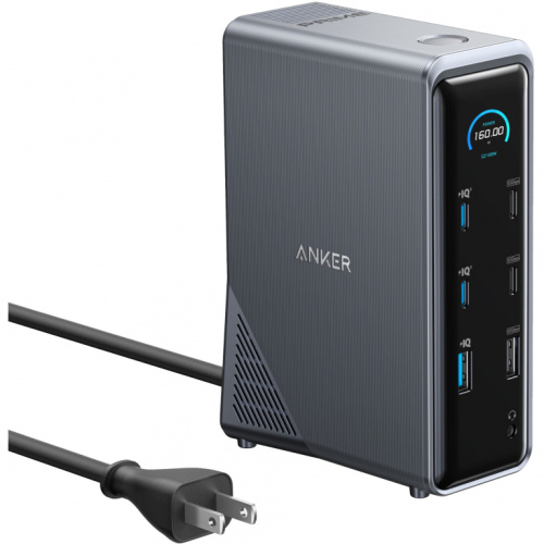 ANKER Prime 14-in-1 160W Ladedock 2x USB-C 100W 2x USB-C 10Gbit 1x USB-A 10Gbit 1x USB-A 12W 3x USB-A 2x HDMI 1x Ethernet 1x Audio