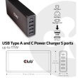 Club3D Schnellladegerät 1xUSB Typ C. 4xUSB Typ A. PD 111W retail