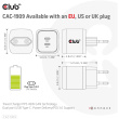 Club3D Ladegerät 2xUSB Typ C PD 45W. GaN retail
