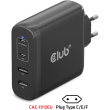 Club3D Ladegerät 2xUSB Typ C. 2xUSB Typ A. PD 100W. GaN retail