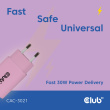 Club3D Lifestyle Ladegerät USB-C 30Watt. 2Stk pink retail
