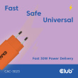 Club3D Lifestyle Ladegerät USB-C 30Watt. 2Stk orange retail
