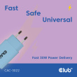 Club3D Lifestyle Ladegerät USB-C 30Watt. 2Stk blau retail