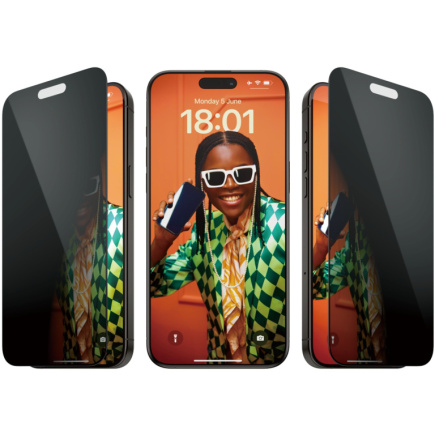PanzerGlass Privacy iPhone 15 Pro Max. UWF w. EasyAligner