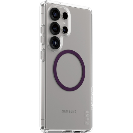 CARE Flagship Case Clear w. Plum Purple QI Galaxy S25 Ultra