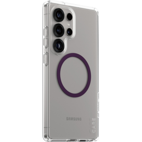 CARE Flagship Case Clear w. Plum Purple QI Galaxy S25 Ultra