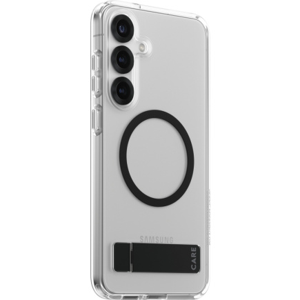 CARE Feature Case Clear w. Kickstand & QI Galaxy S25 Plus