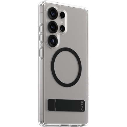 CARE Feature Case Clear w. Kickstand & QI Galaxy S25 Ultra