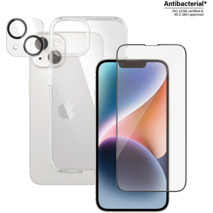 PanzerGlass f. iPhone 14. Bundle Clear Glass+Case
