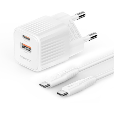 4smarts VoltPlug Duos Mini PD 20W + USB-C Kabel. wei