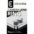 Cellularline Camera Lens Protection Ring iPhone 16/Plus Clear