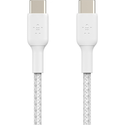 Belkin geflochtenes USB-C/USB-C 2.0 Kabel, 2m, weiß,Doppelpack