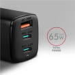 AXAGON GaN wallcharger 3x port (USB-A + 2x USB-C), 65W | ACU-DPQ65 ACU-DPQ65