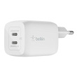 Belkin USB-C GaN PD PPS Dual Wall Charger, 65W | WCH013vfWH WCH013vfWH