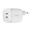 Belkin Dual USB-C GaN Wall Charger with PPS 45W | WCH011vfWH WCH011vfWH
