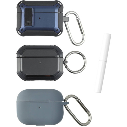 4smarts Case Set Alpha AirPods Pro 2.3er Set blau.grau.schwarz