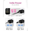 ICY BOX Charger 38W 2-Port USB-A 18W/USB-C 30W Black