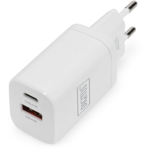 Charger 1x USB-A / 1x USB-C 30W Dual Port 1x 24A 1x 3A QC3.0 DIGITUS