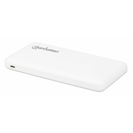 MANHATTAN Powerbank 10.000 mAh 2xUSB USB-C + Micro-USB weiß